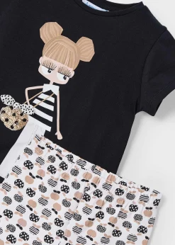 Mayoral Girl Cropped Leggings and Printed T-Shirt Set