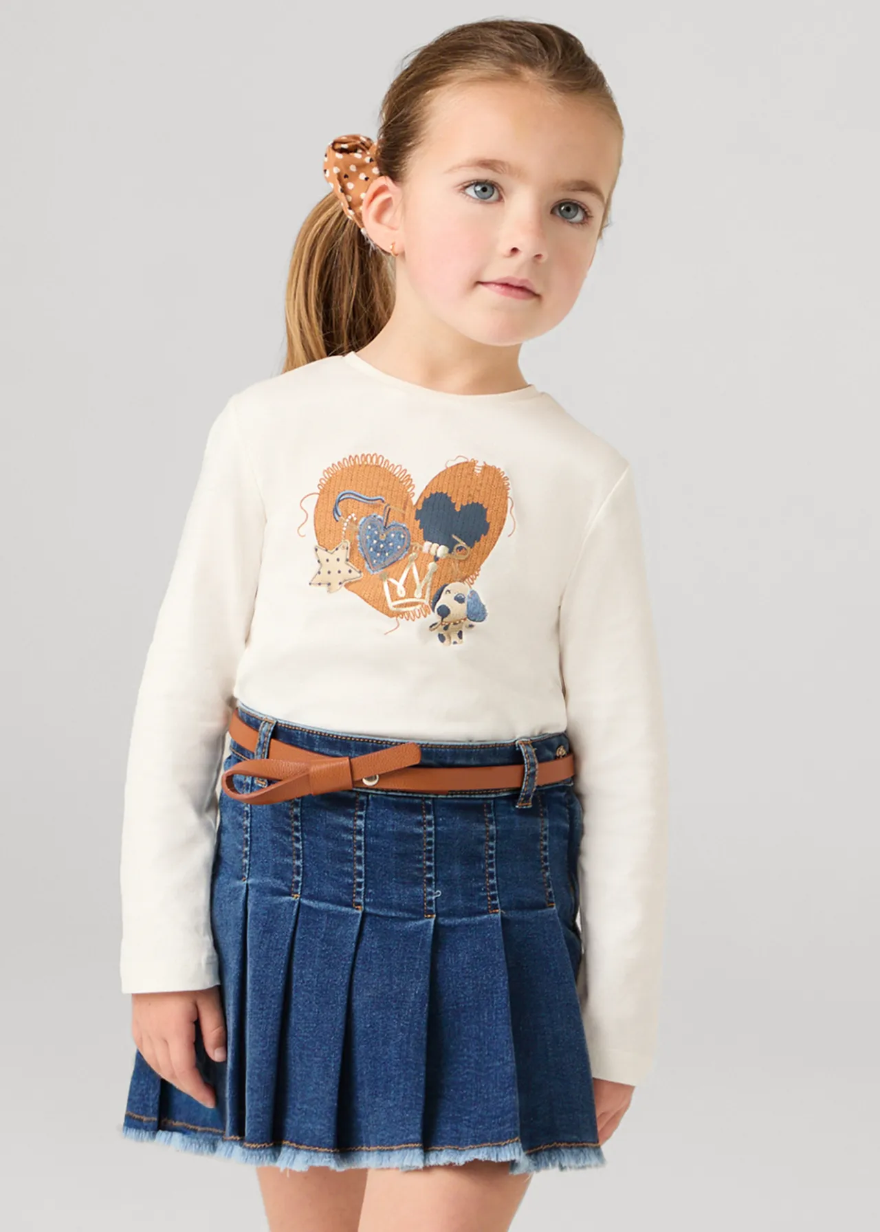 Mayoral Girl Denim Skirt with Belt