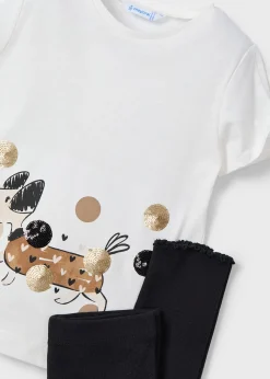 Mayoral Girl Dog Print T-Shirt and Leggings Set