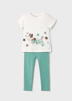 Mayoral Girl Dog Print T-Shirt and Leggings Set