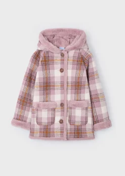 Mayoral Girl Double Face Plaid Coat