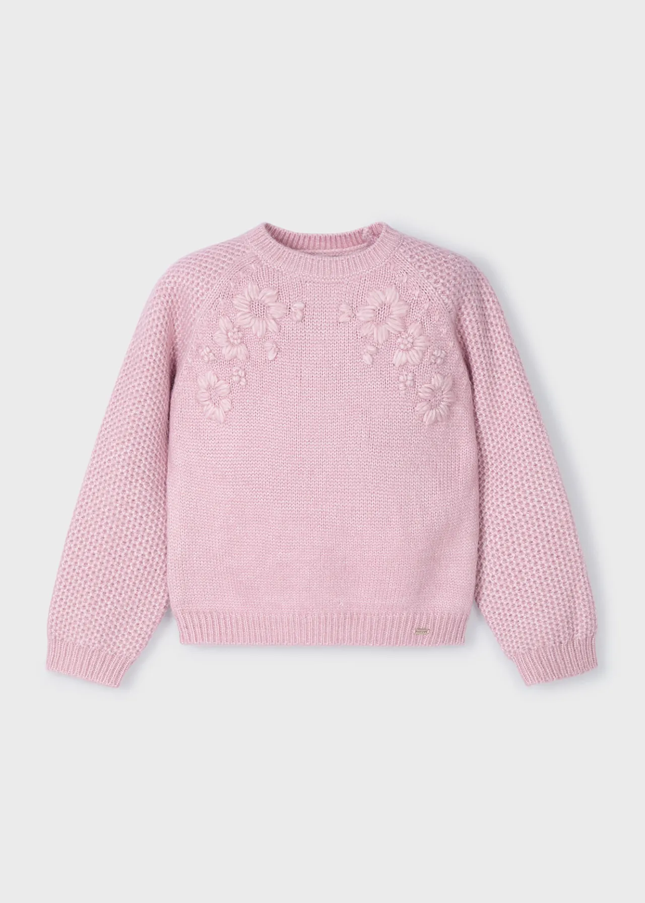 Mayoral Girl Embroidered Flower Sweater