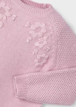 Mayoral Girl Embroidered Flower Sweater