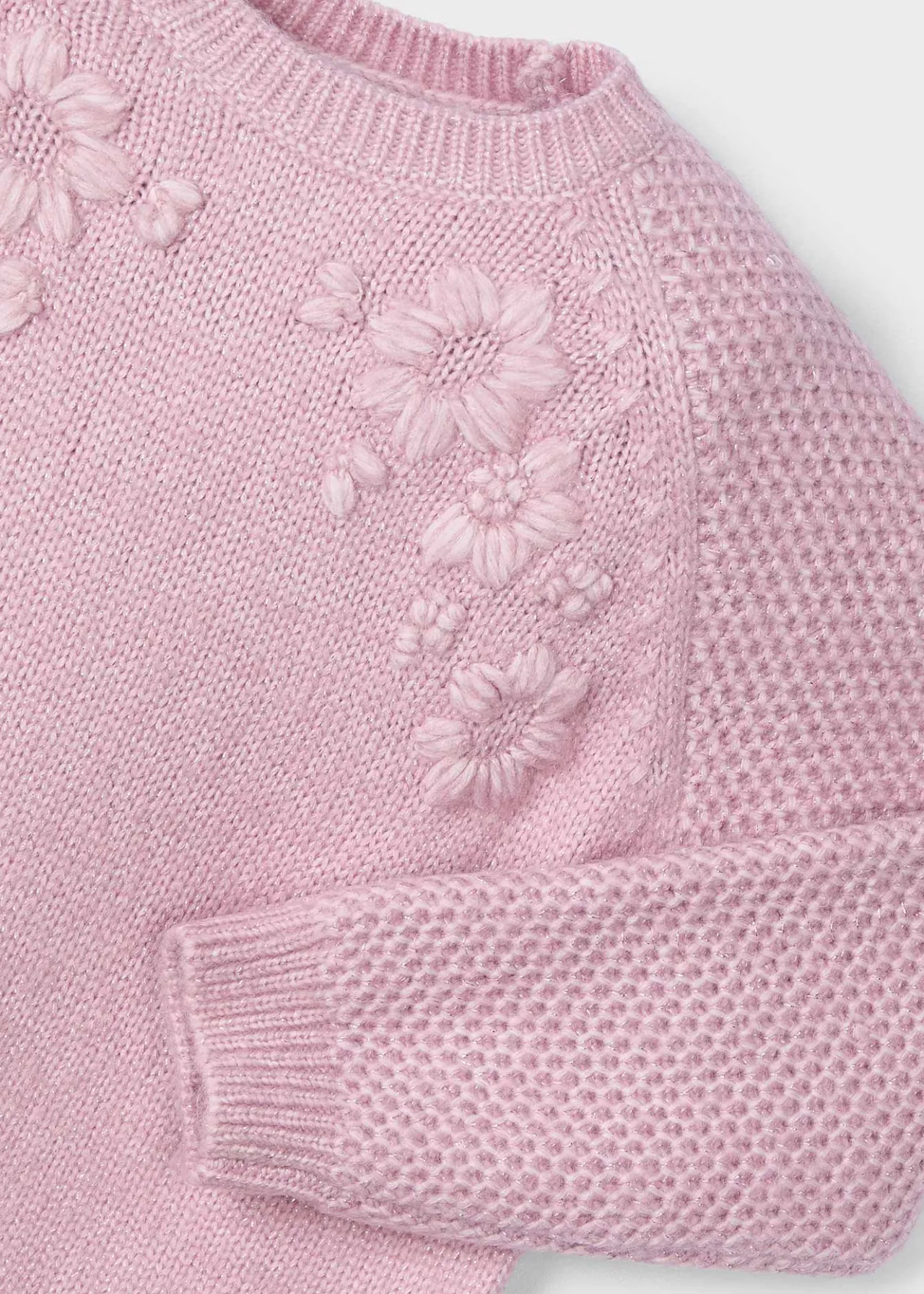 Mayoral Girl Embroidered Flower Sweater
