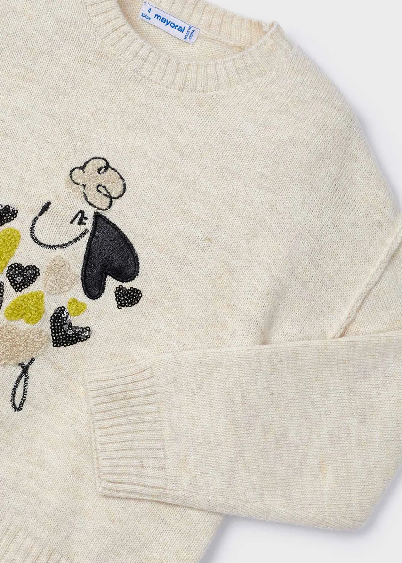 Mayoral Girl Embroidered Puppy Sweater