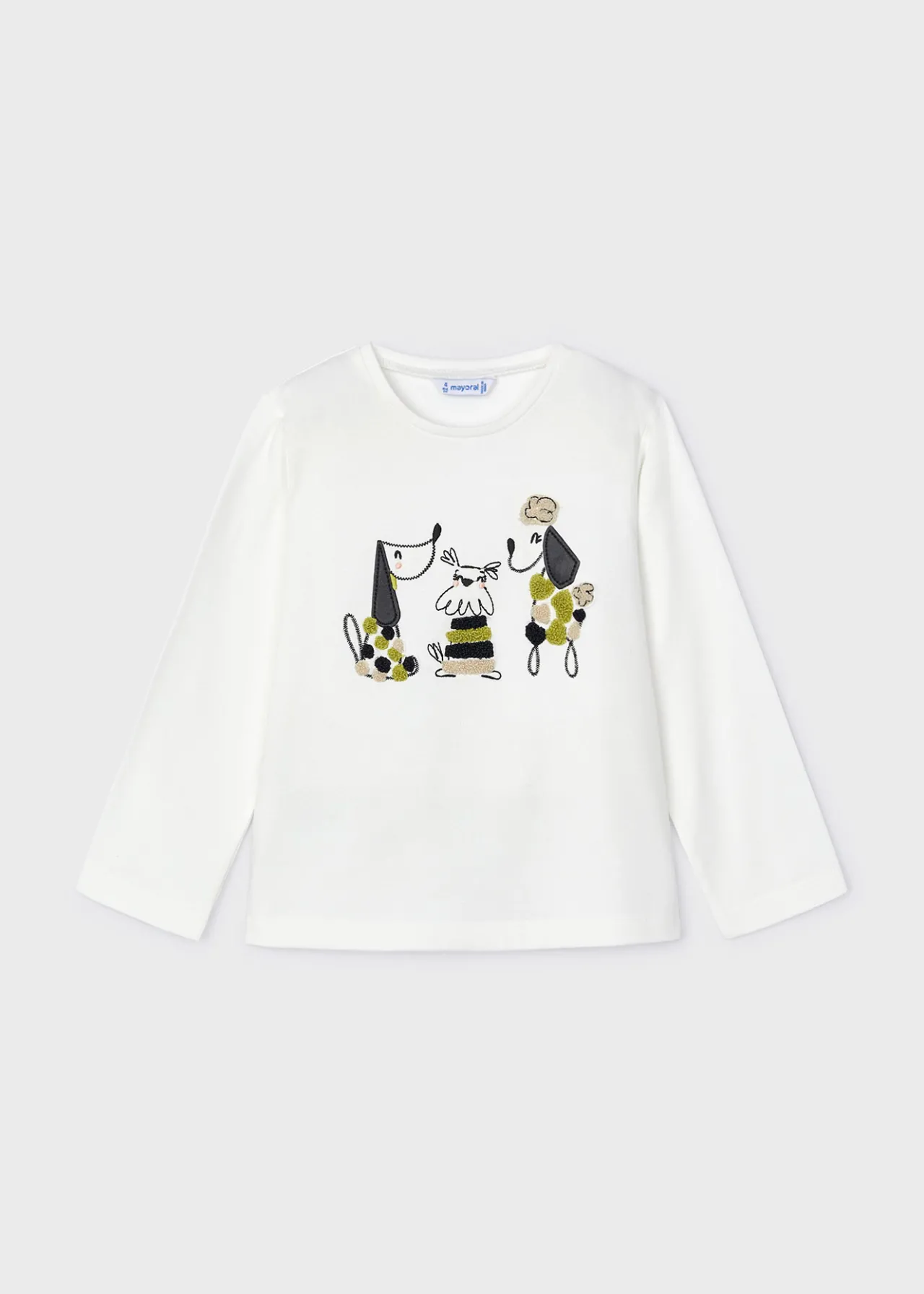 Mayoral Girl Embroidered Puppy T-Shirt