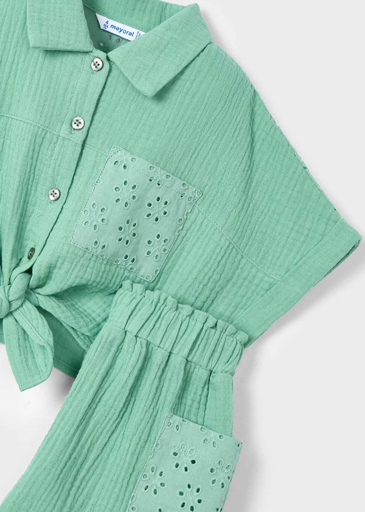 Mayoral Girl Eyelet Shorts and Blouse Set