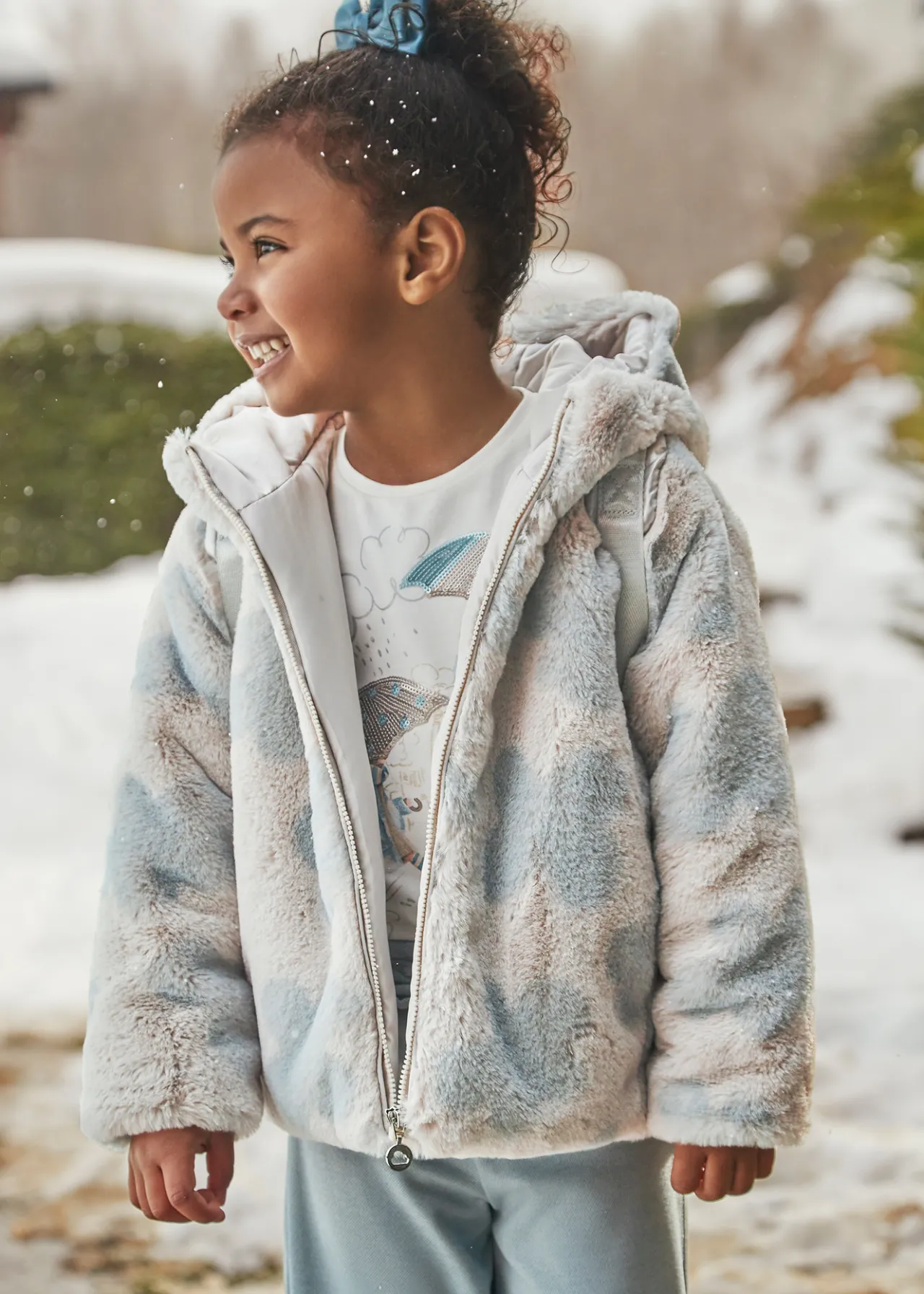 Mayoral Girl Faux Fur Coat