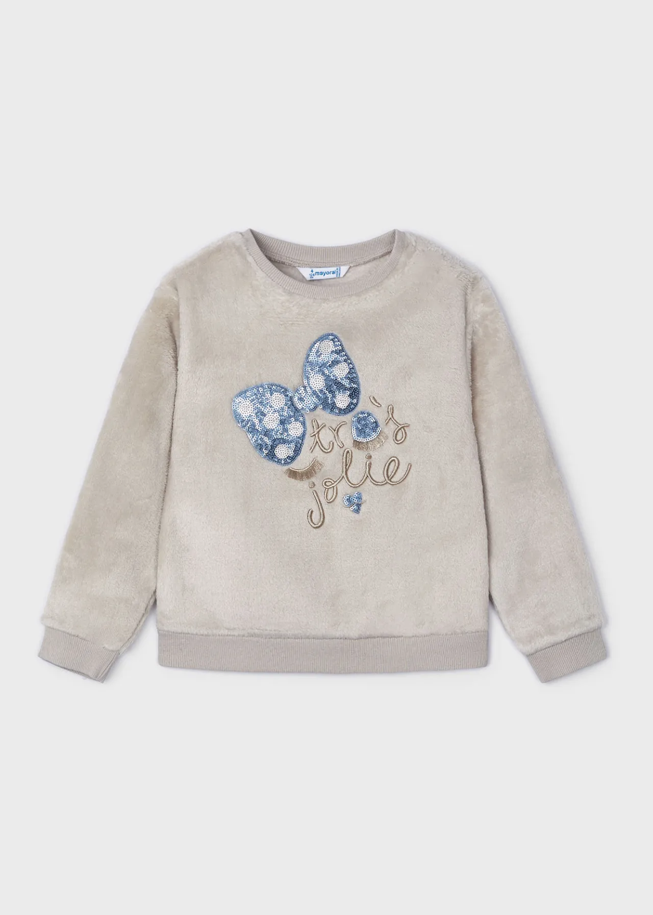 Mayoral Girl Faux Fur Sweatshirt