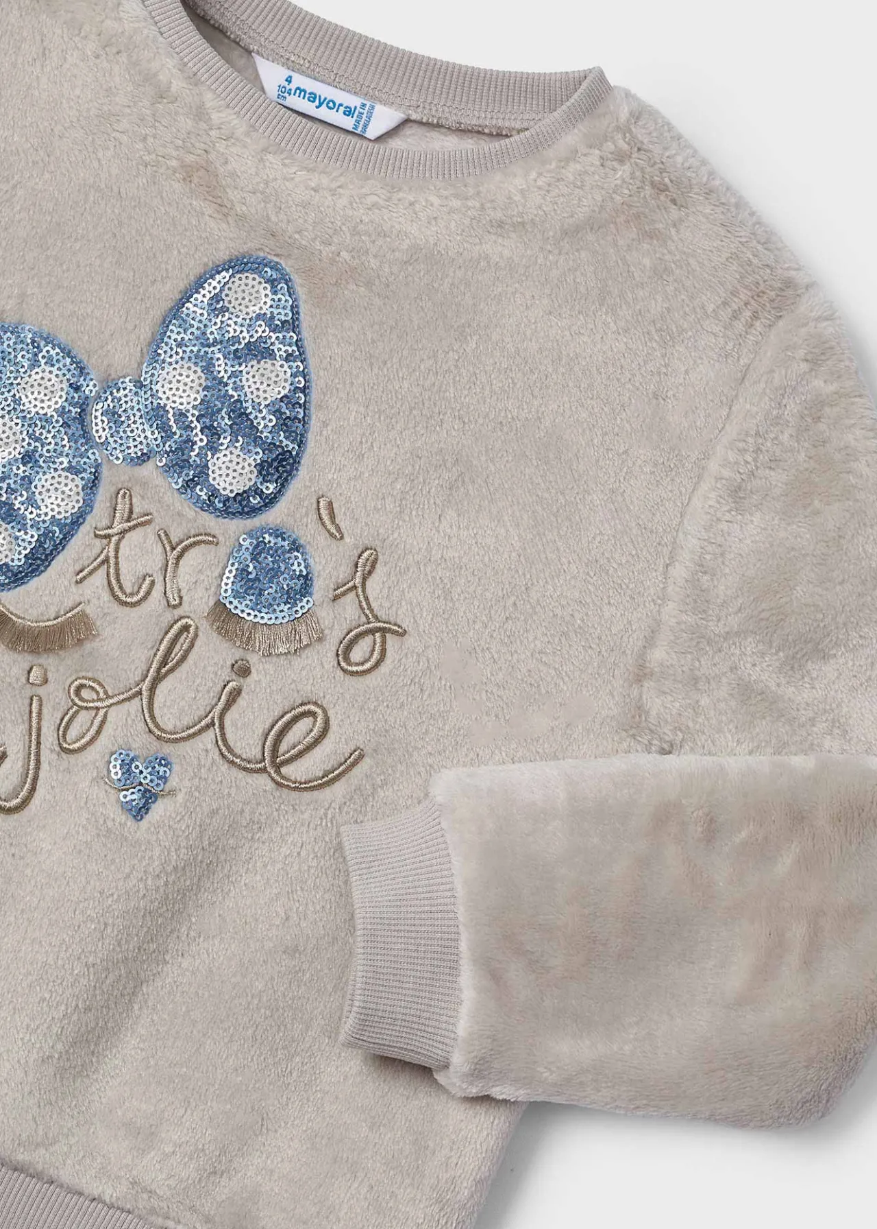 Mayoral Girl Faux Fur Sweatshirt