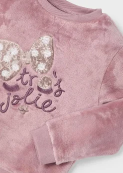 Mayoral Girl Faux Fur Sweatshirt