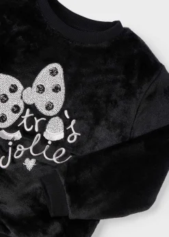 Mayoral Girl Faux Fur Sweatshirt