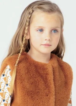 Mayoral Girl Faux Fur Vest with Belt