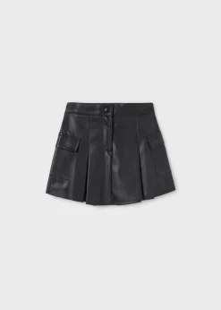 Mayoral Girl Faux Leather Cargo Skirt