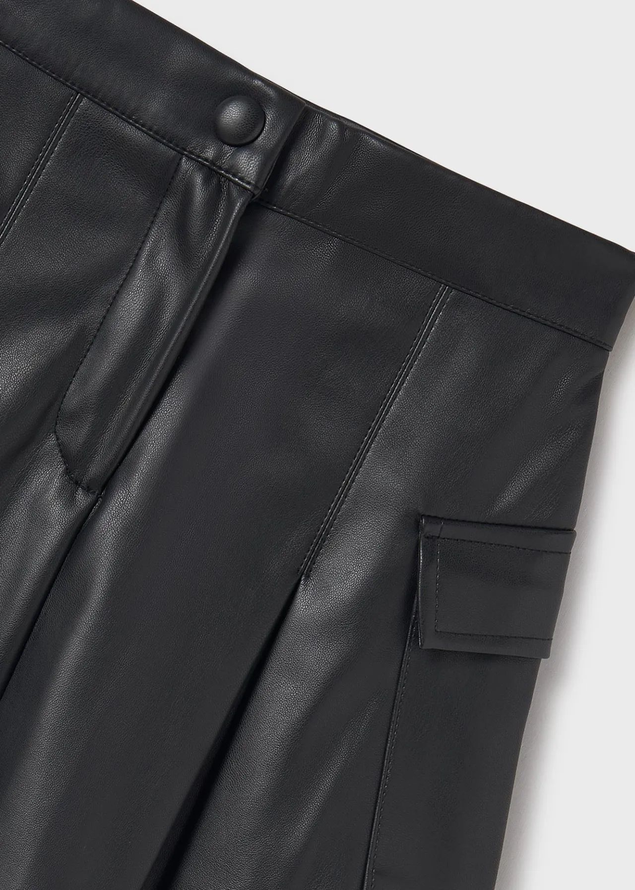Mayoral Girl Faux Leather Cargo Skirt