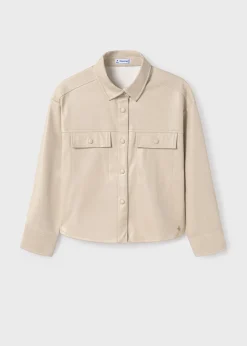 Mayoral Girl Faux Leather Overshirt