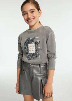 Mayoral Girl Faux Leather Shorts