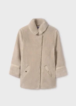 Mayoral Girl Faux Sheepskin Coat