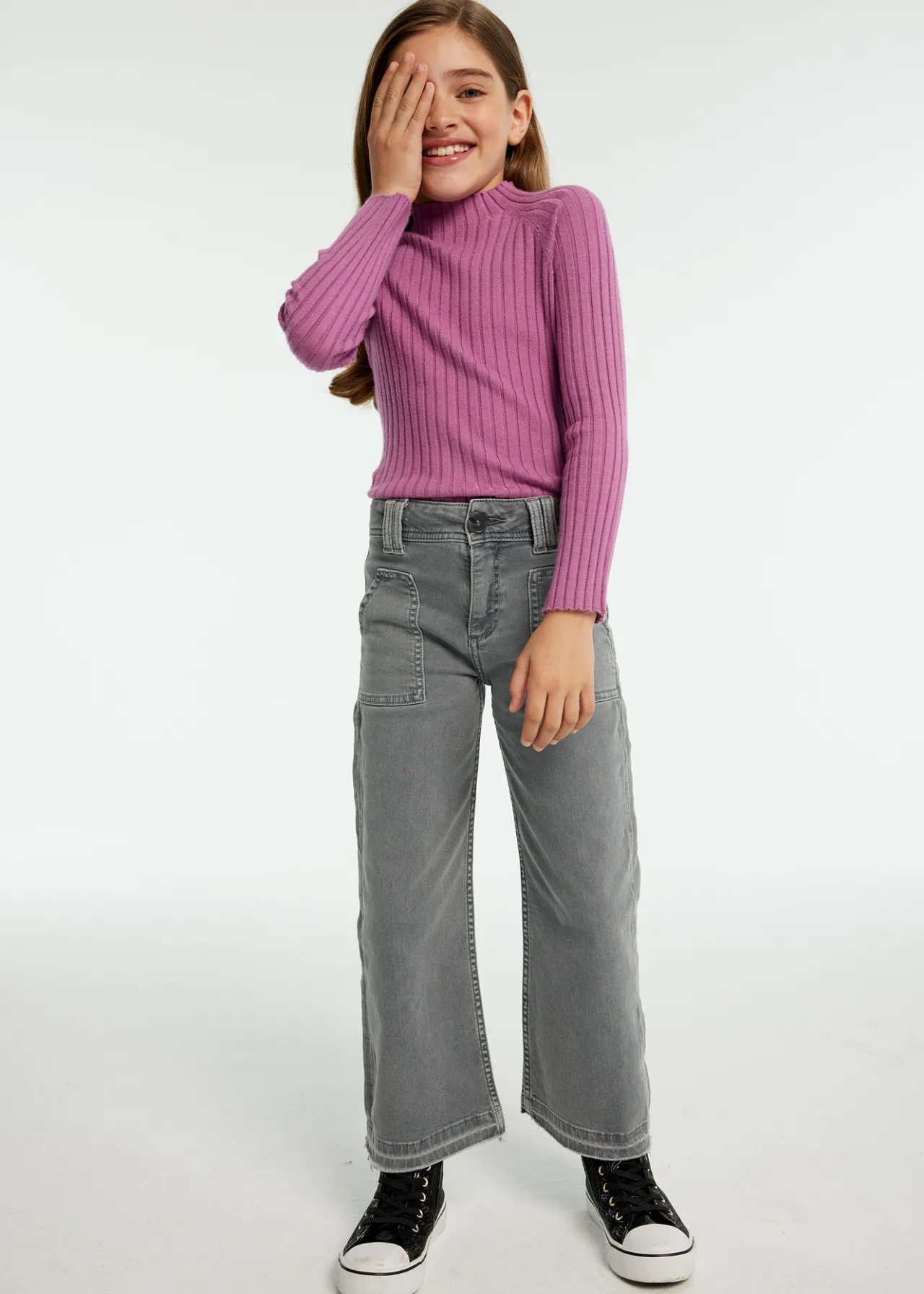 Mayoral Girl Flared Twill Pants