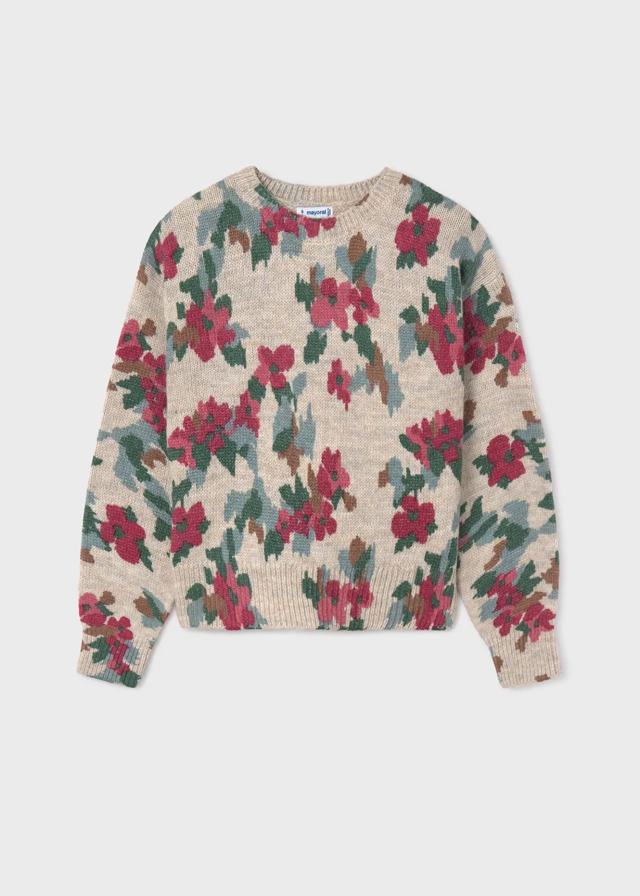 Mayoral Girl Floral Print Sweater
