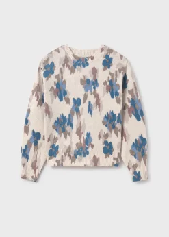Mayoral Girl Floral Print Sweater