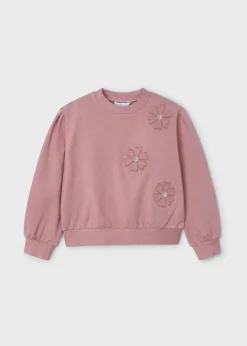 Mayoral Girl Flower Applique Sweater