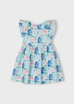 Mayoral Girl Geometric Floral Print Dress