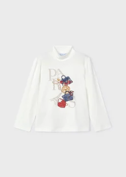 Mayoral Girl Handbag Mock Neck T-Shirt