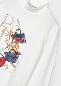Mayoral Girl Handbag Mock Neck T-Shirt