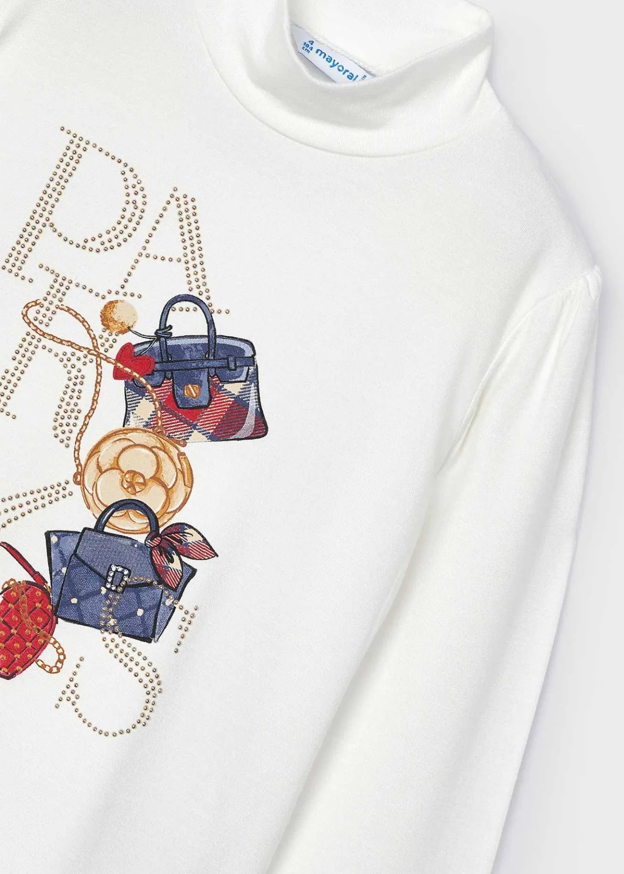 Mayoral Girl Handbag Mock Neck T-Shirt