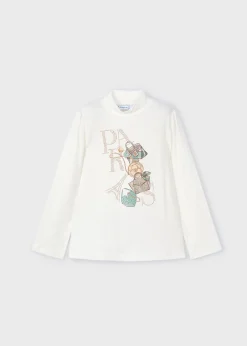 Mayoral Girl Handbag Mock Neck T-Shirt