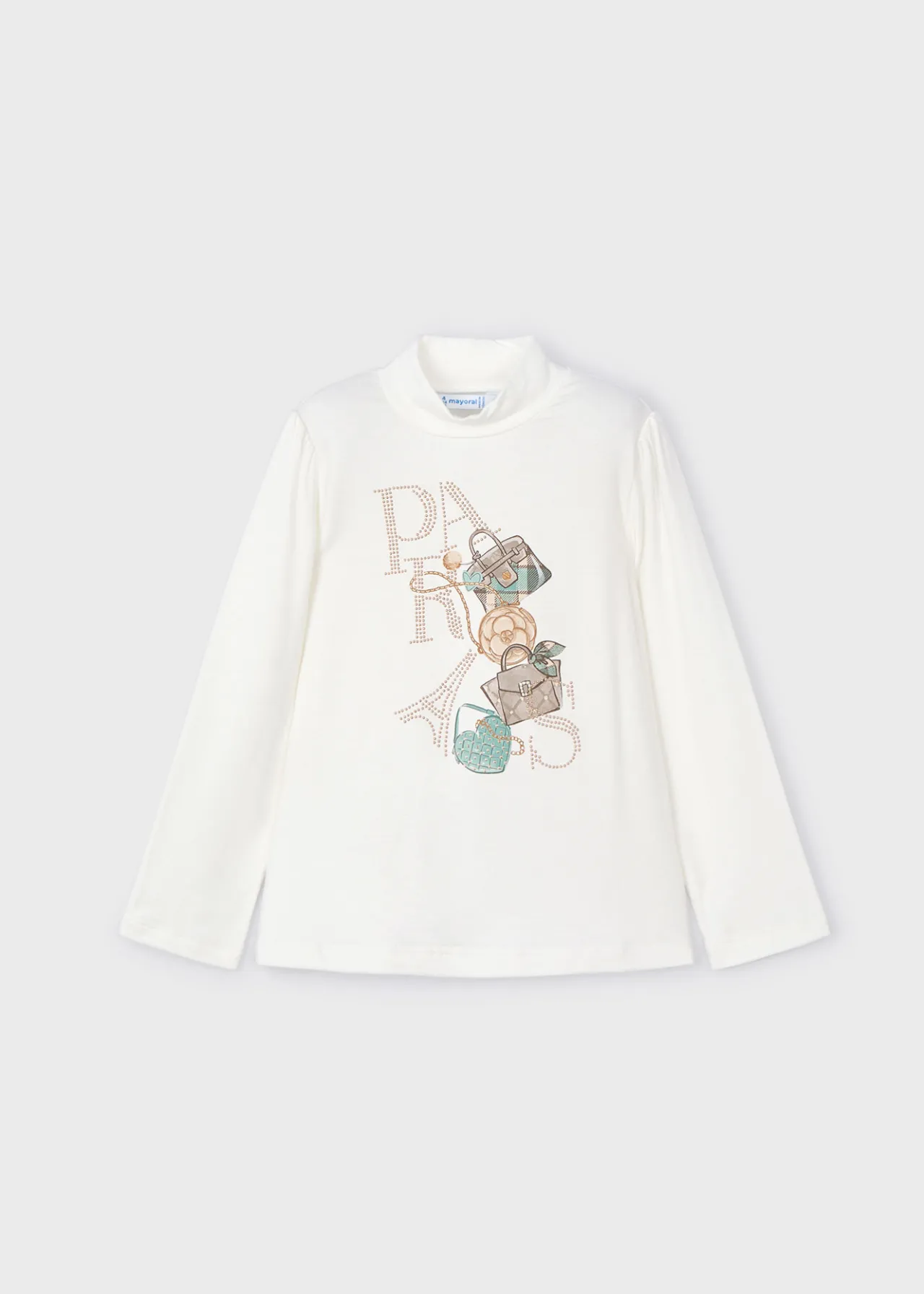 Mayoral Girl Handbag Mock Neck T-Shirt