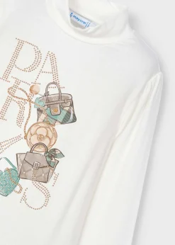 Mayoral Girl Handbag Mock Neck T-Shirt