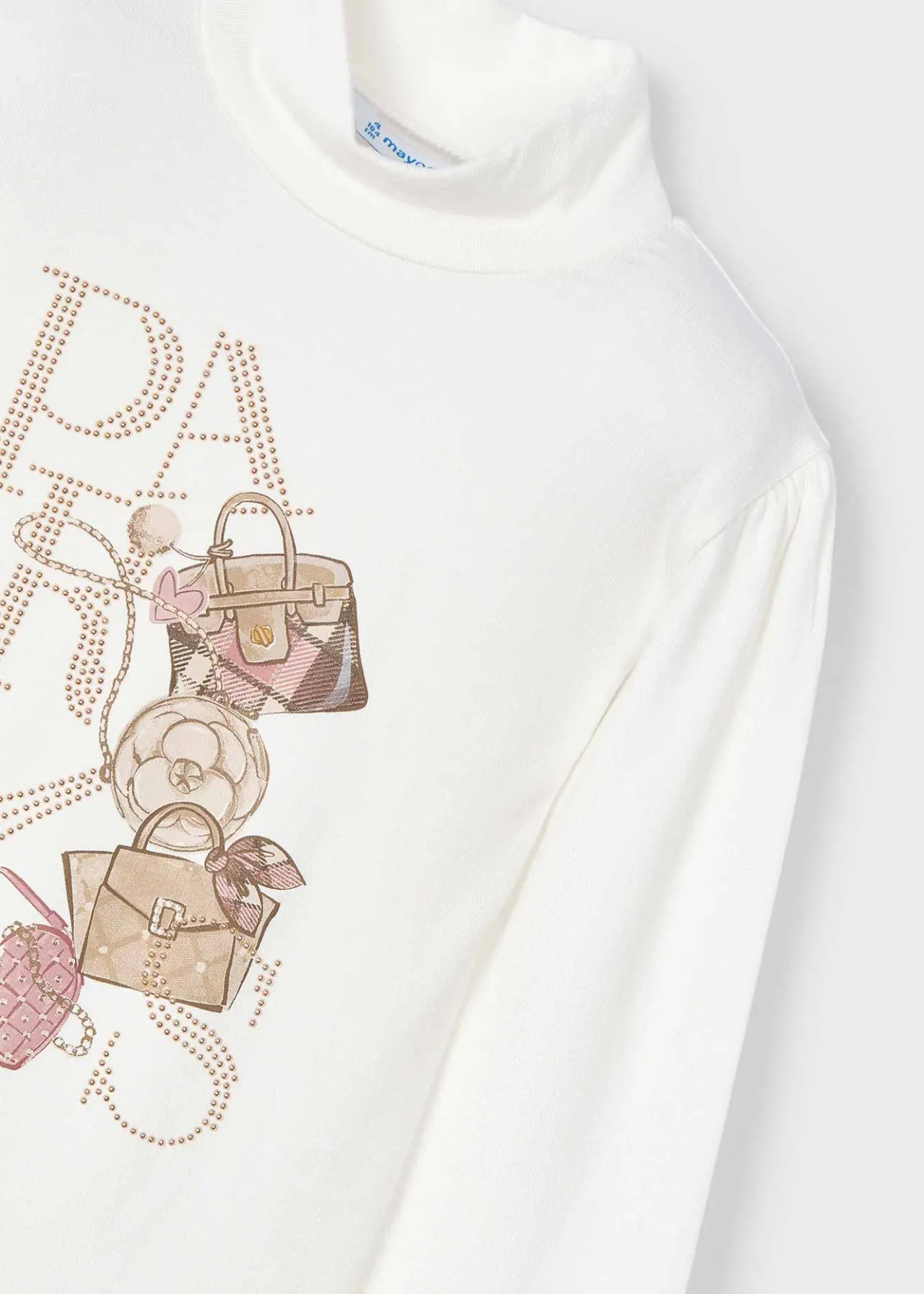 Mayoral Girl Handbag Mock Neck T-Shirt