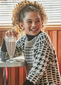 Mayoral Girl Houndstooth Knit Dress