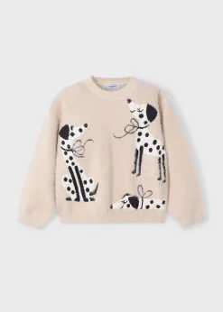 Mayoral Girl Intarsia Puppy Sweater