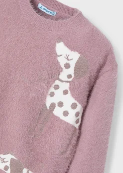 Mayoral Girl Intarsia Puppy Sweater