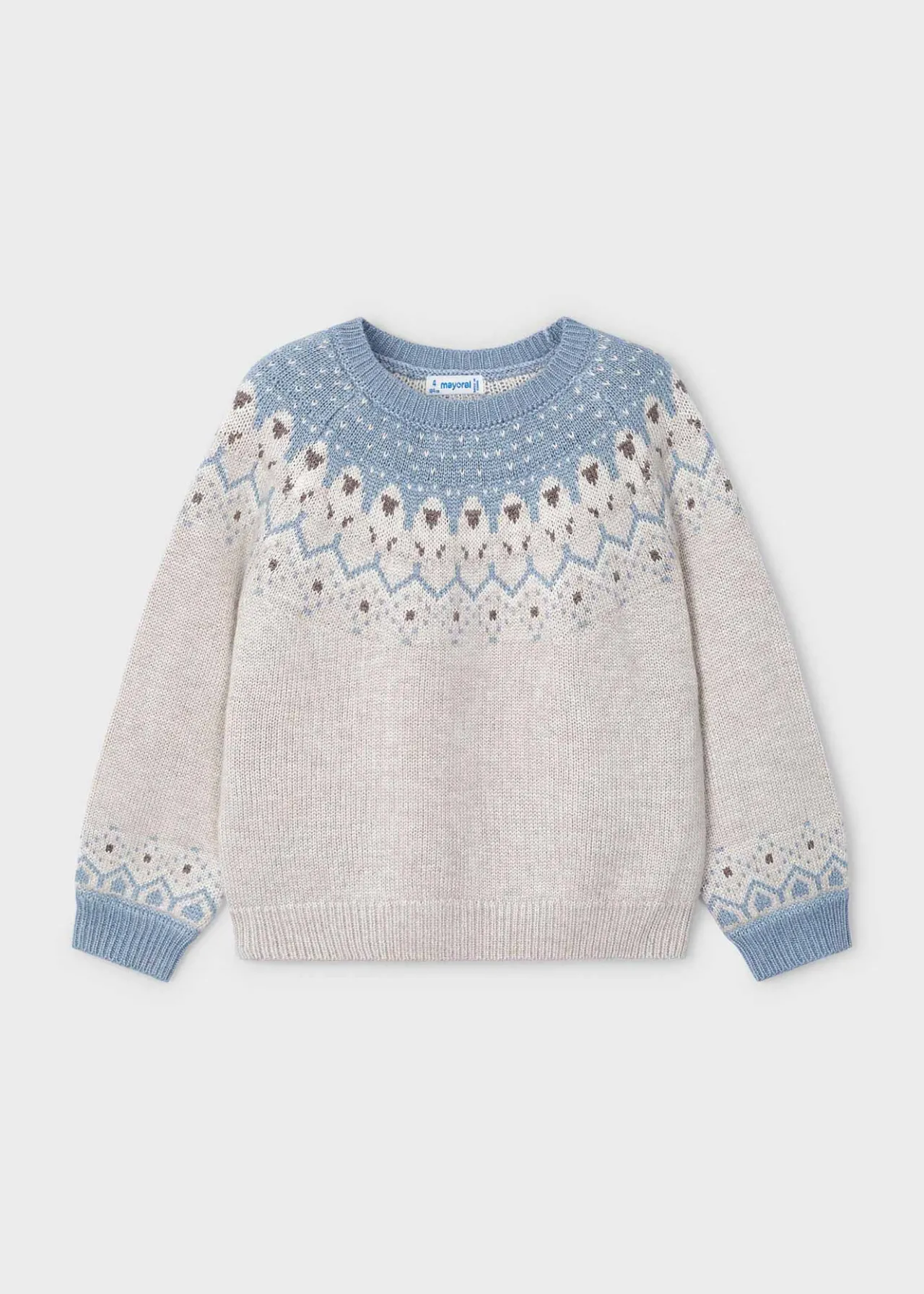 Mayoral Girl Jacquard Border Sweater