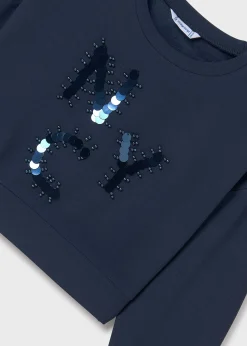 Mayoral Girl Letter Applique Sweatshirt