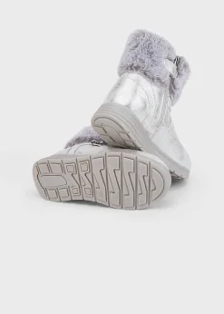 Mayoral Girl Metallic Fur Lined Boots