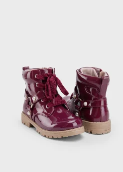 Mayoral Girl Patent Leather Biker Boots