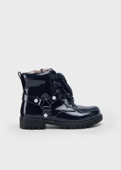 Mayoral Girl Patent Leather Biker Boots