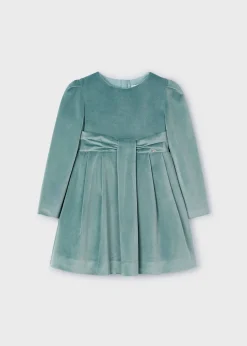 Mayoral Girl Pleated Velvet Dress
