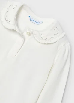 Mayoral Girl Polo Shirt with Embellished Collar