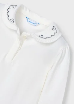 Mayoral Girl Polo Shirt with Embellished Collar