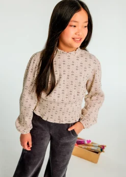 Mayoral Girl Print Ruched Top