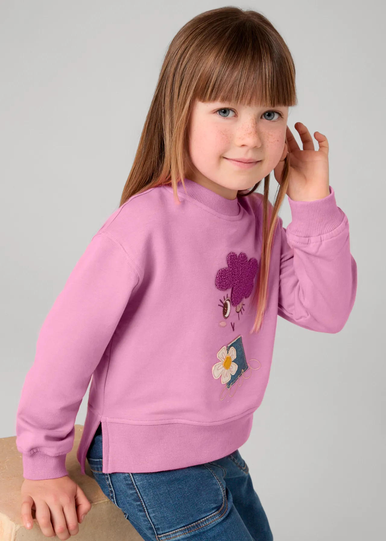 Mayoral Girl Puffed Sleeve Sweatshirt