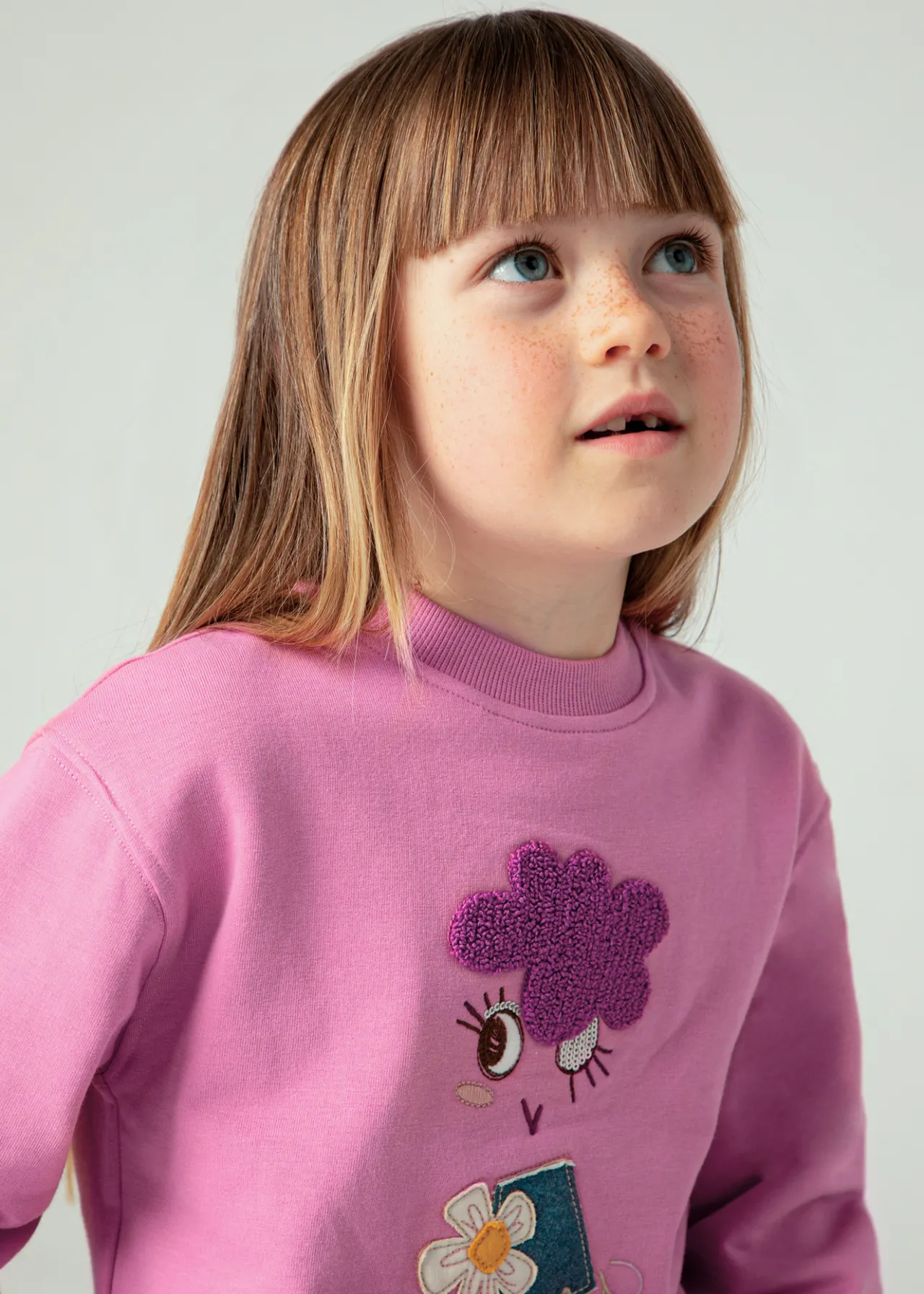 Mayoral Girl Puffed Sleeve Sweatshirt