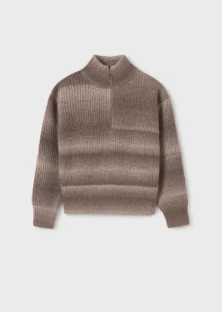 Mayoral Girl Quarter Zip Gradient Sweater