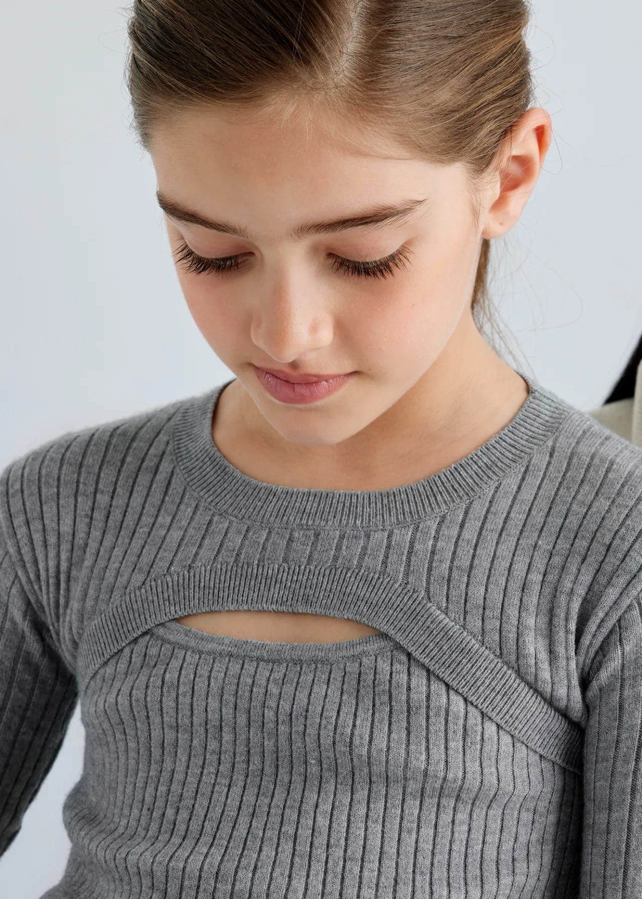 Mayoral Girl Ribbed Top with Top Opening